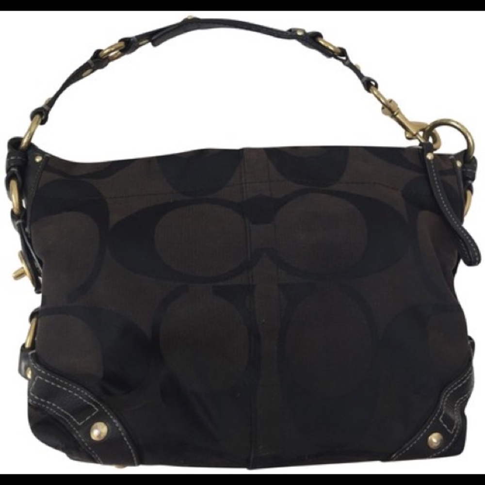 Coach Carly Black Signature Hobo bag
